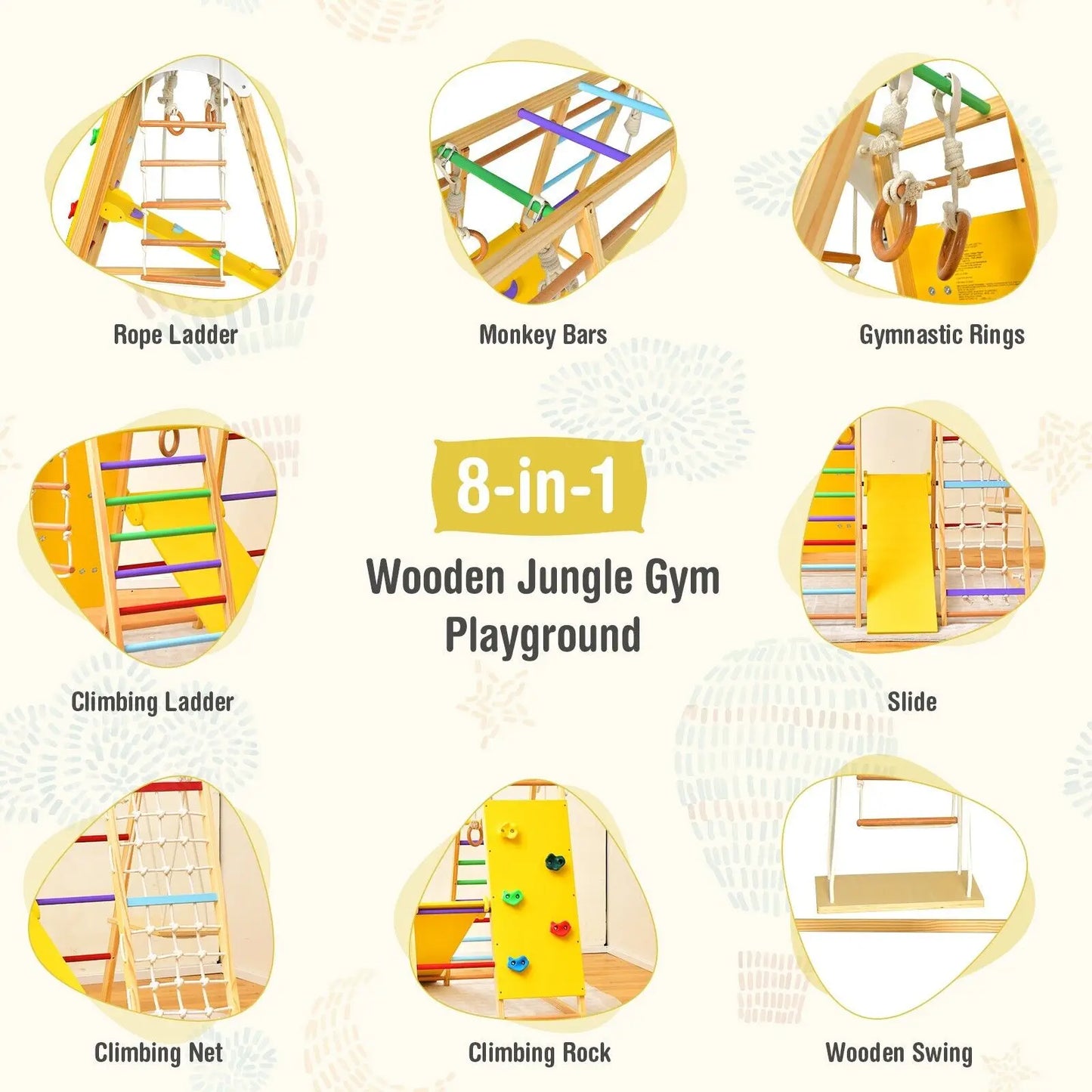 DORTALA 8-in-1 Kids Jungle Gym Playset