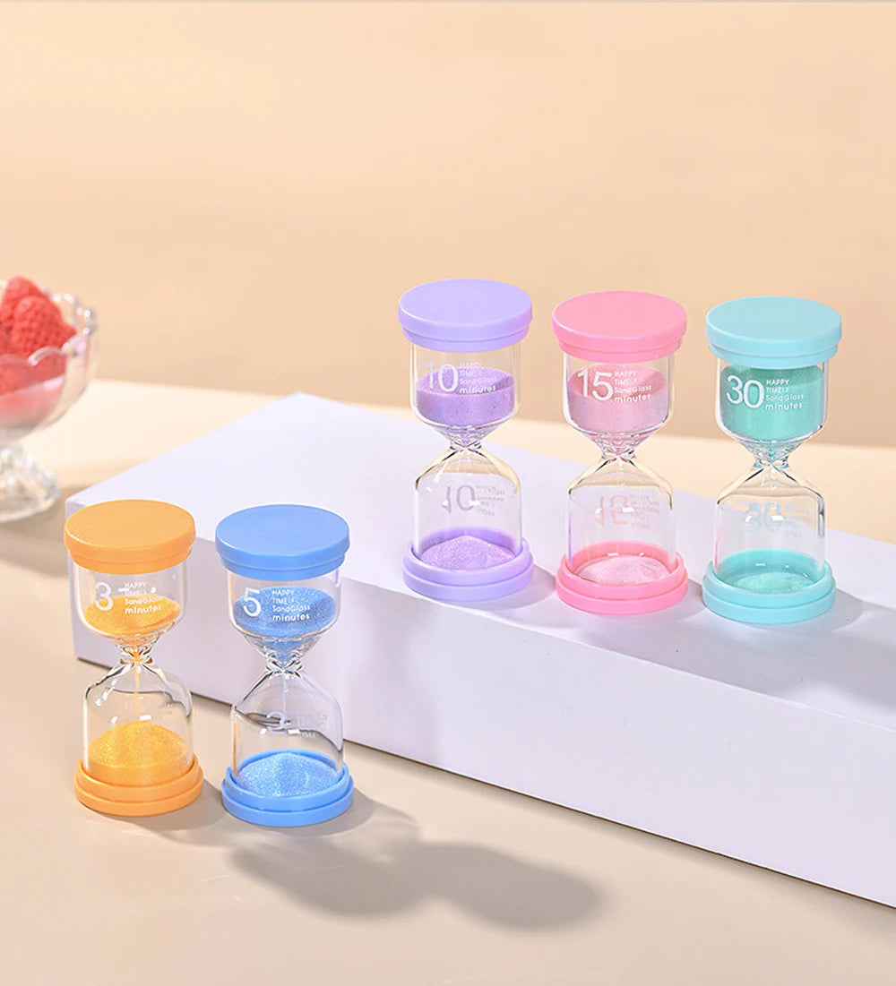 Colourful Hourglass Set – Visual Time Management Tools (3/5/10/15/30 Minutes)