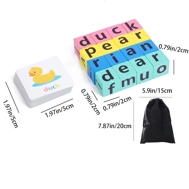 Wooden Word Spelling Game – 1 Set