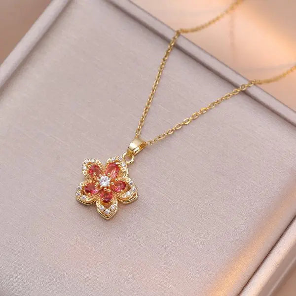 Rotatable Flower Necklace – Discreet Sensory Pendant for Adults