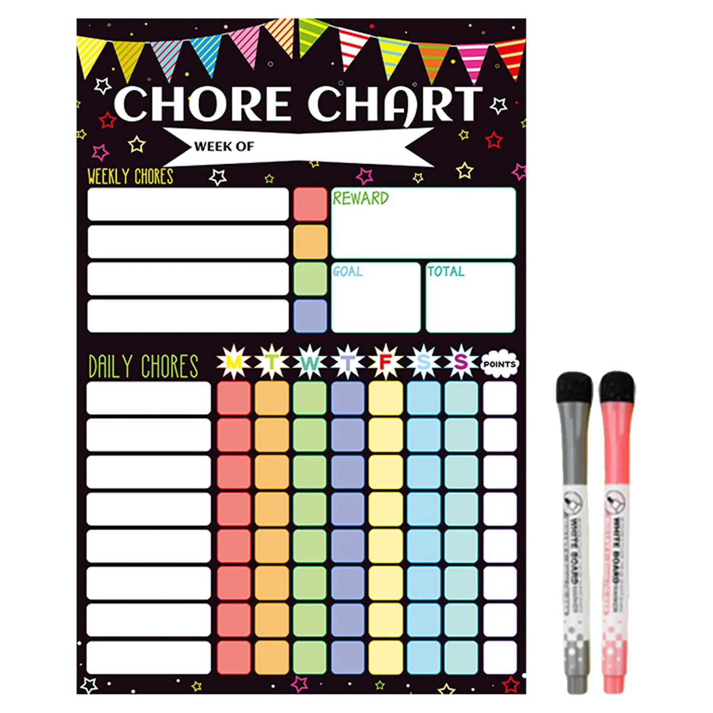 “Magnetic dry-erase chore chart with minimalist layout for visual scheduling, designed to support neurodivergent routines.”