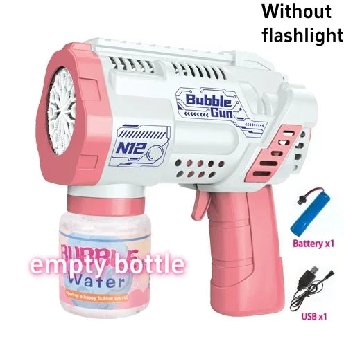 Automatic Bubble Machine Gun Toy With LED Flashlight