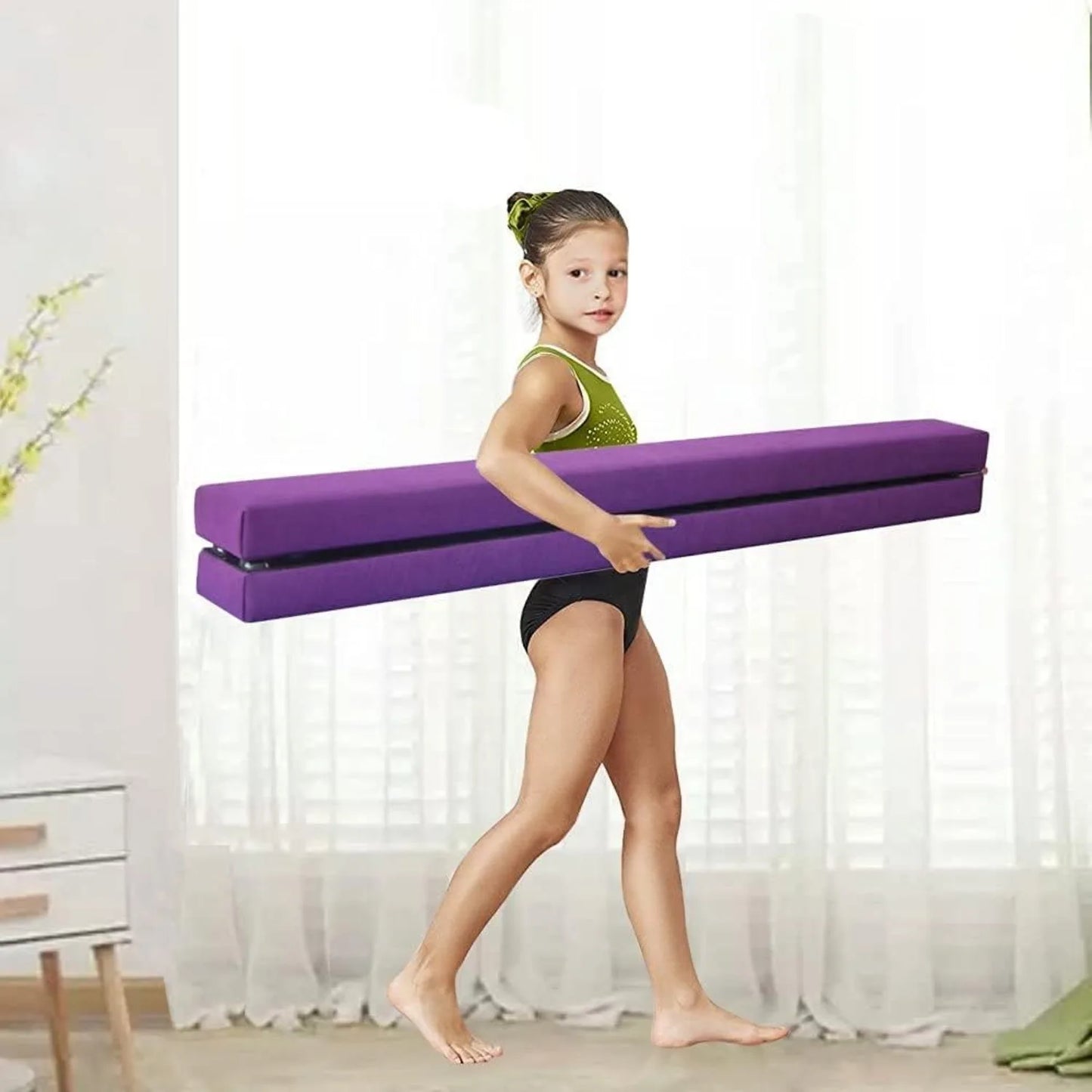 Folding Balance Beam 7FT Faux Suede, Empower Movement & Regulation with Soft-Touch Stabilityvement & Regulation with Soft-Touch Stability