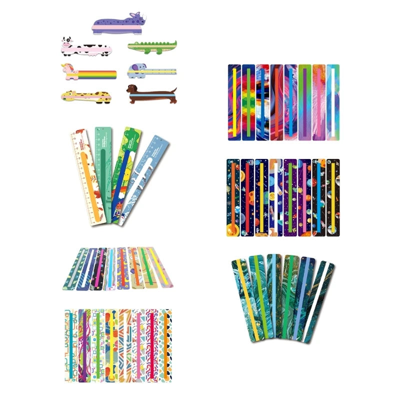 Reading Ruler Bookmarks, Tinted Text Tracker for Visual Comfort & Literacy Support