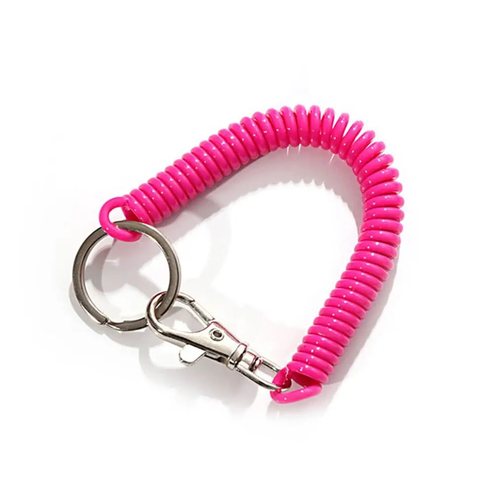 Spiral Elastic Spring Rope Keychain- Tangle-Free Secure Carry