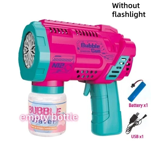 Automatic Bubble Machine Gun Toy With LED Flashlight