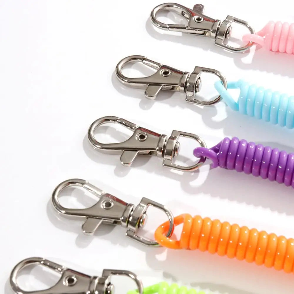 Spiral Elastic Spring Rope Keychain- Tangle-Free Secure Carry