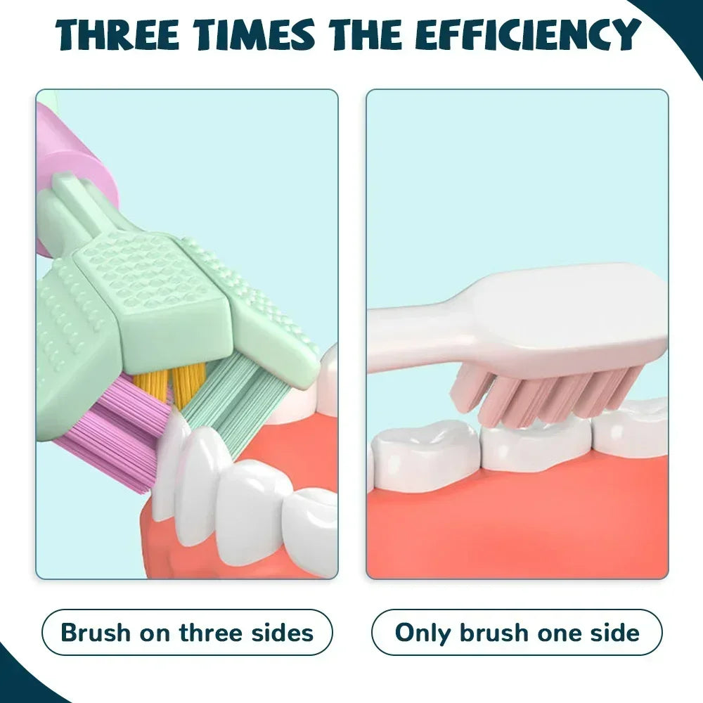 Adult 3-Sided Toothbrush – Ultra-Fine Bristles for Thorough, Gentle Oral Care