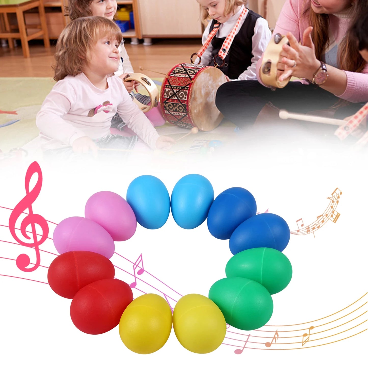 12Pcs Egg Shakers Percussion Musical Instruments