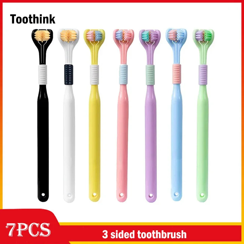 Adult 3-Sided Toothbrush – Ultra-Fine Bristles for Thorough, Gentle Oral Care