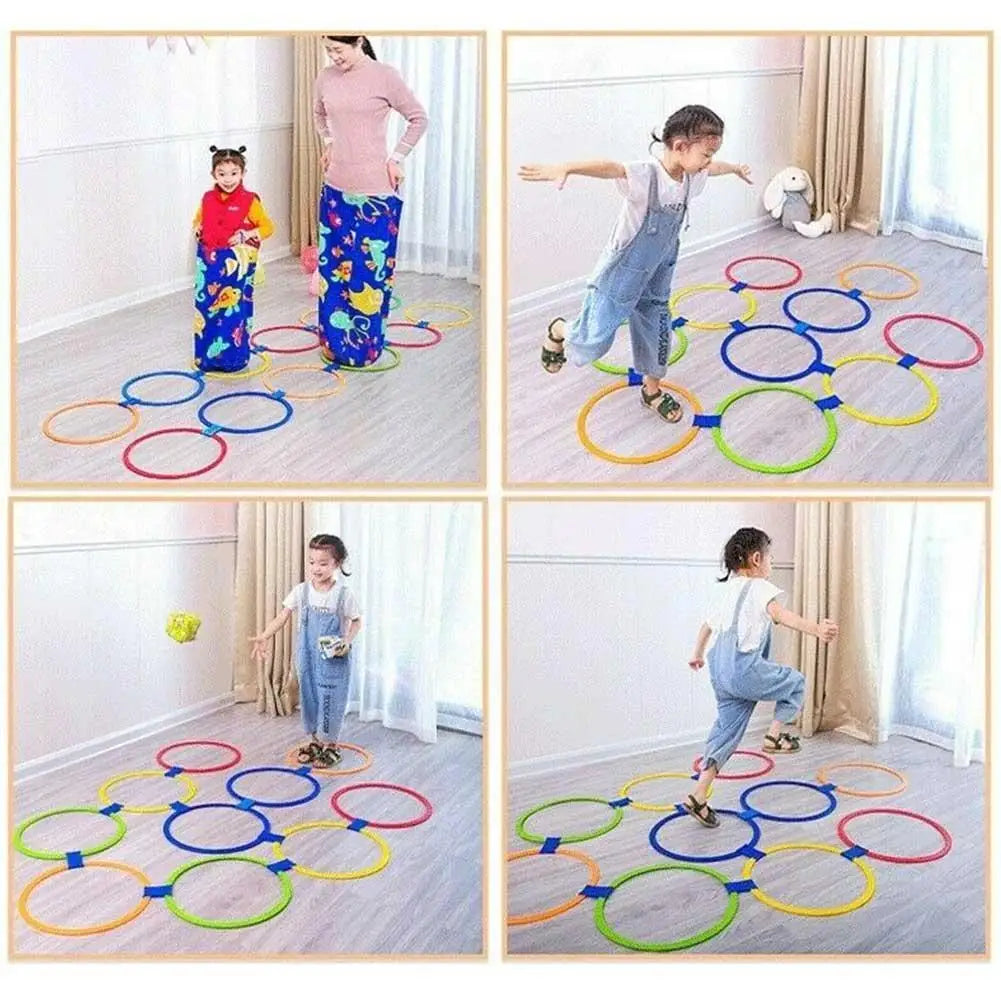 5/10pcs Hopscotch Ring Game
