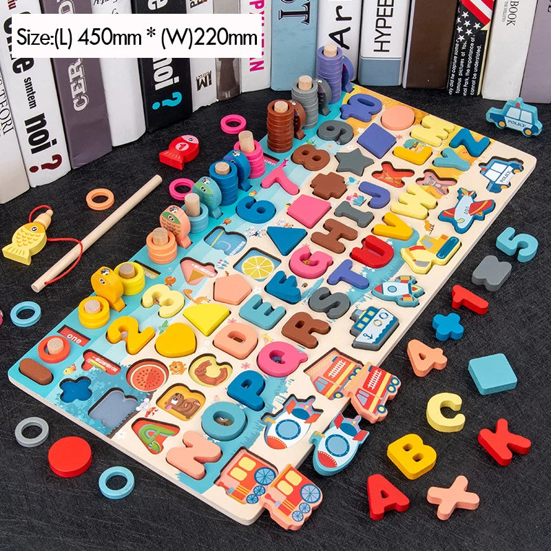 Wooden Number Puzzle Sorting Toys – Visual Numeracy Support for Neurodivergent Learners