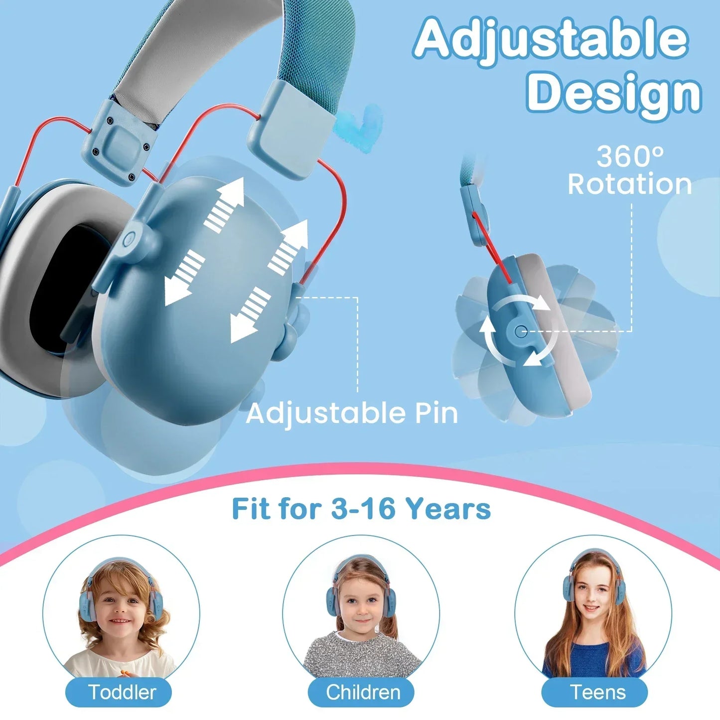 Kids Noise Cancelling Ear Defenders, Sensory Hearing Protection for Focus & Calm
