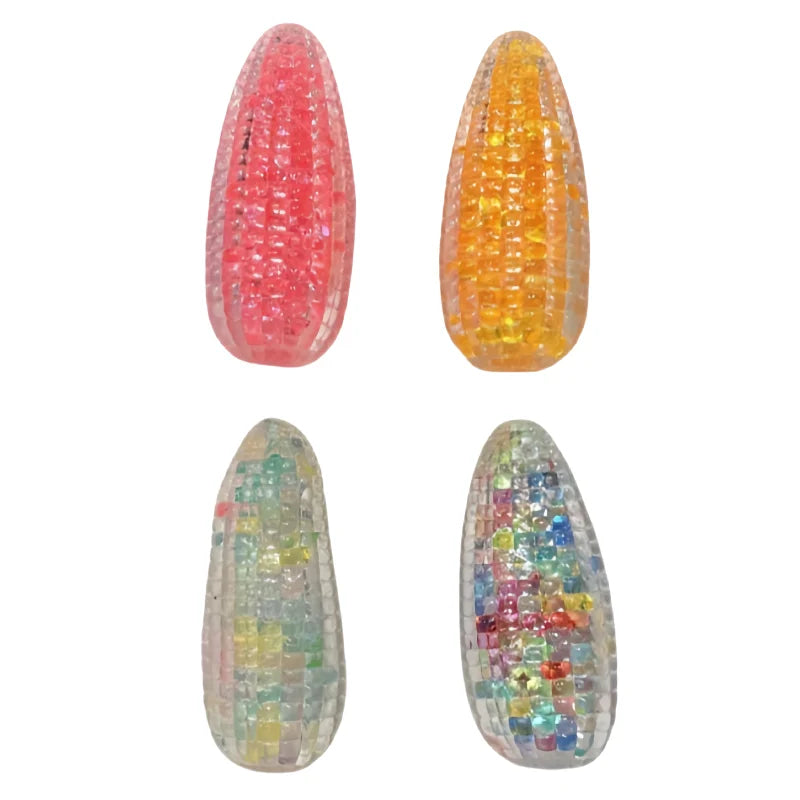 Playful crystal corn fidget used for stress relief and sensory regulation