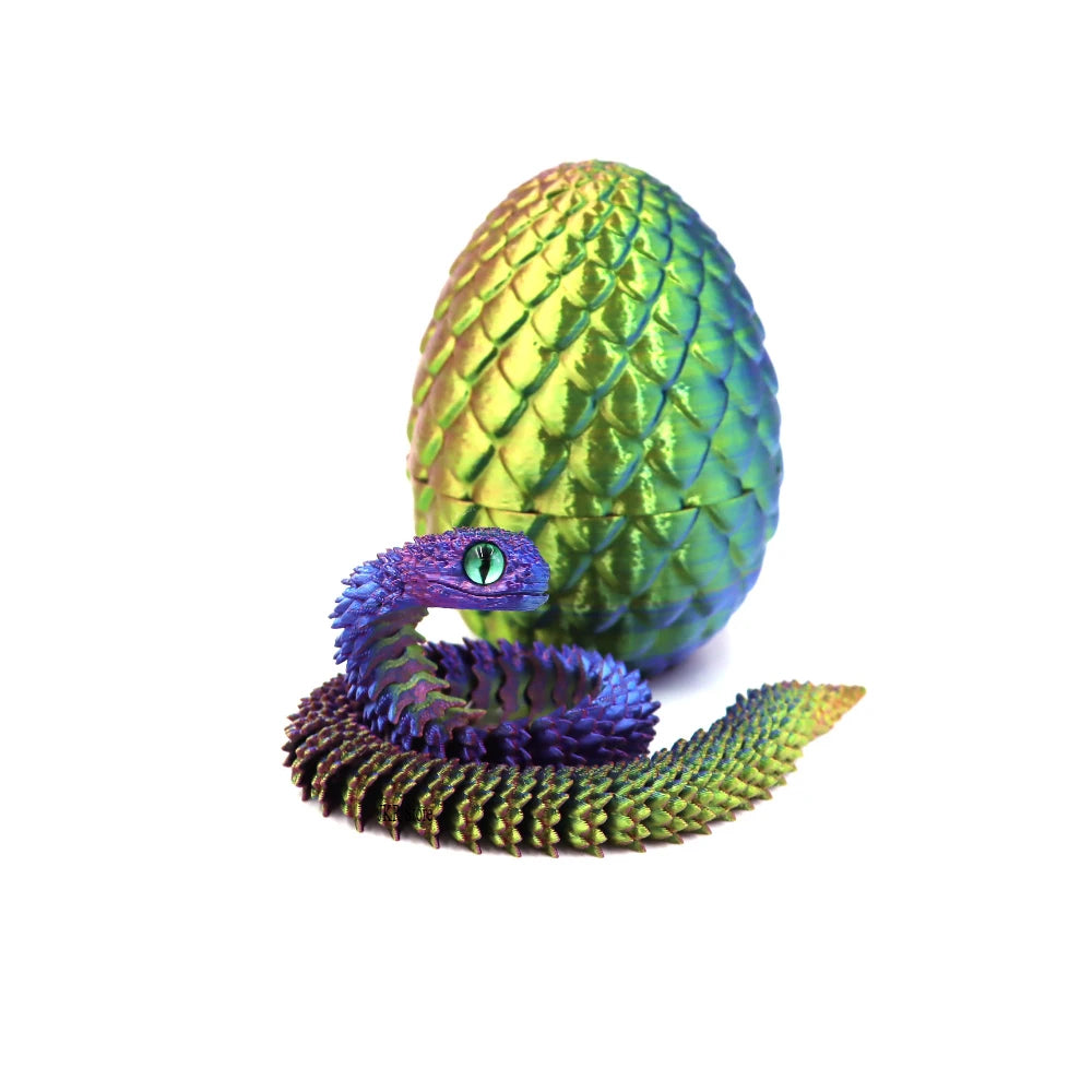 3D Printed Snake Eggs Ornament – Interlocked Desk Sculpture for Visual & Tactile Curiosity