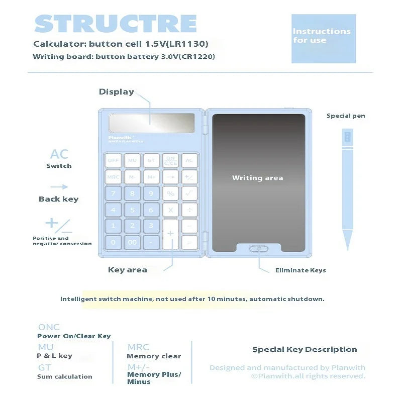 2-in-1 Handwriting Foldable Calculator – Visual Learning Tool for Dyscalculia & Organised Thinking