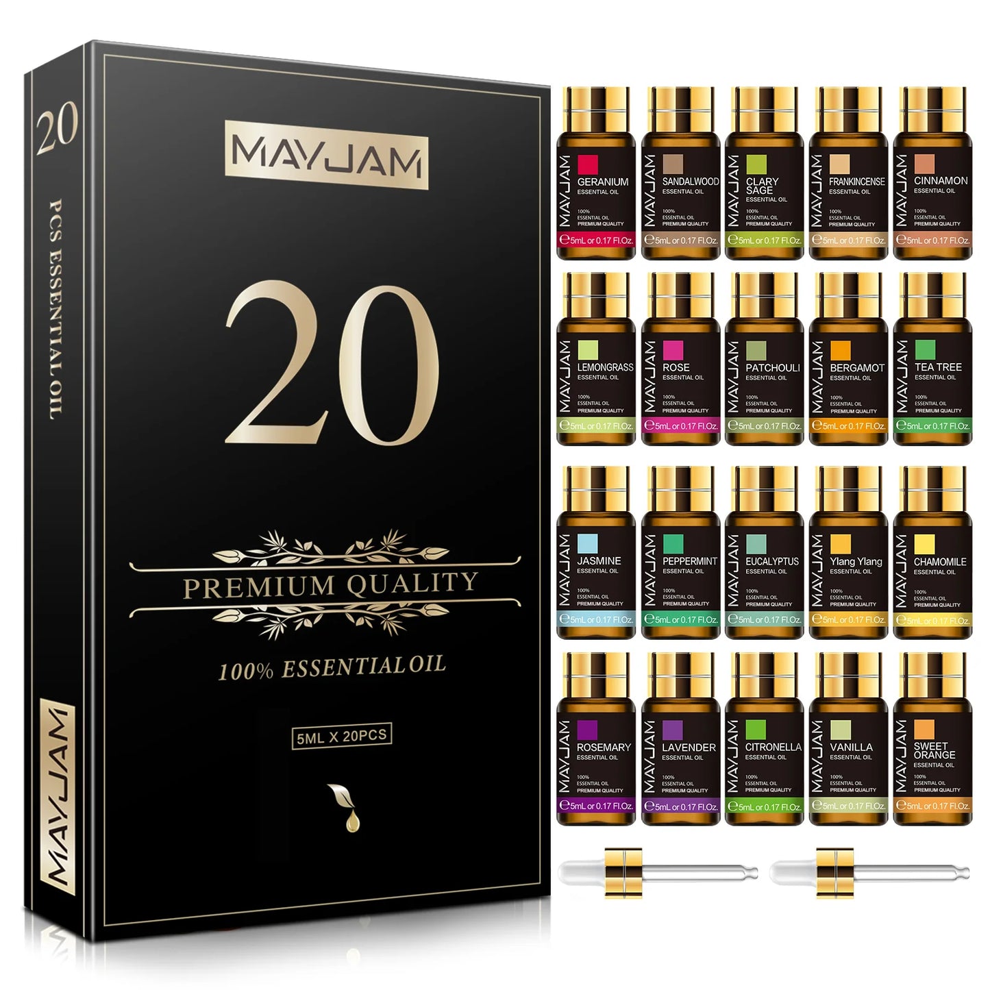 Pure Natural Essential Oils 20pcs Kit | Sensory Wellness for Neurodivergent-Friendly Environments