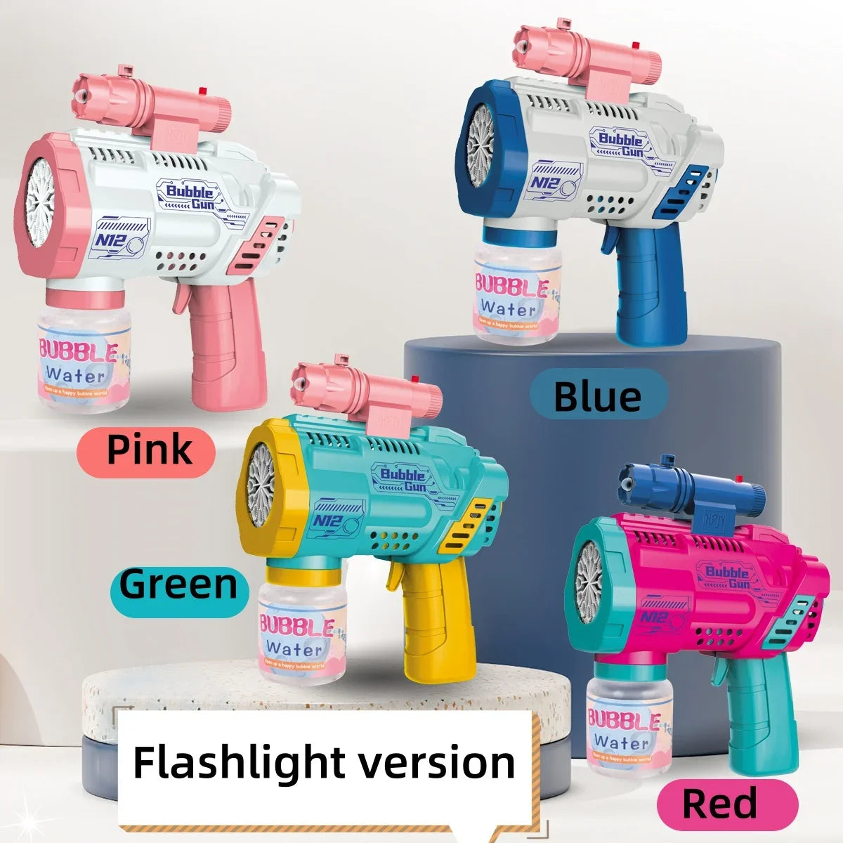 Automatic Bubble Machine Gun Toy With LED Flashlight