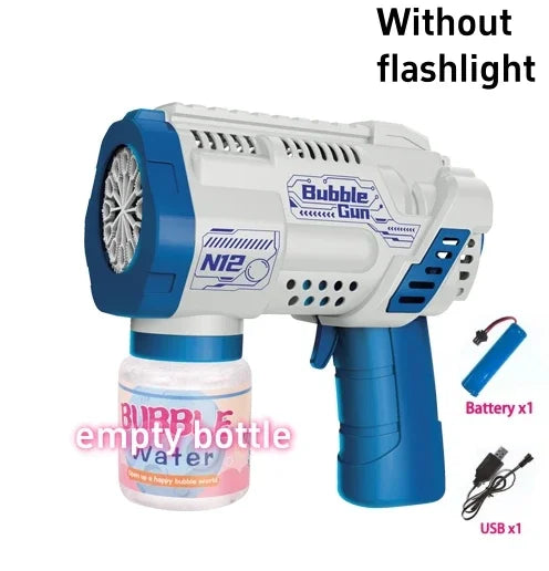 Automatic Bubble Machine Gun Toy With LED Flashlight