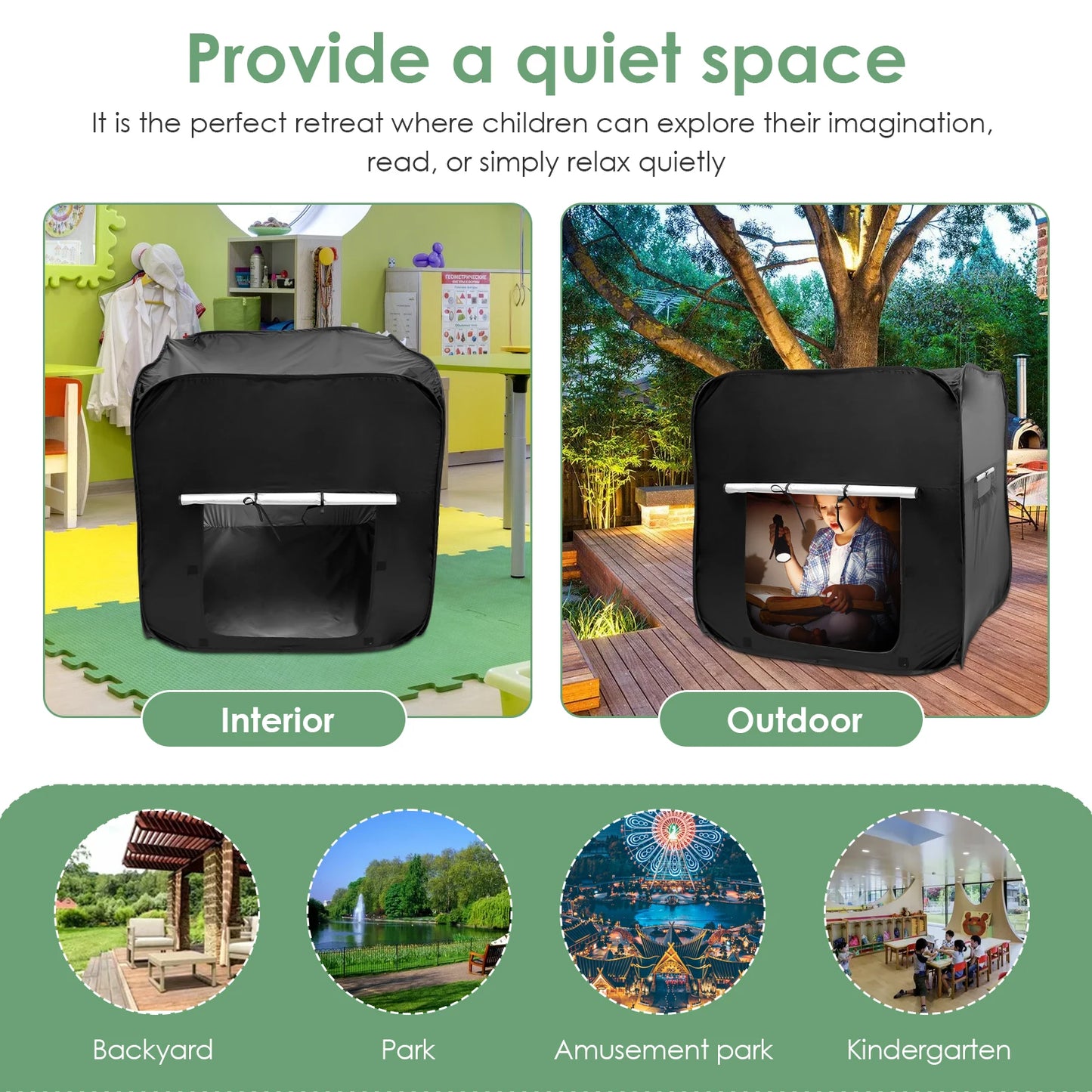 Sensory Tent with Storage Bag-Blackout Calm Space for Neurodivergent Retreat & Regulation
