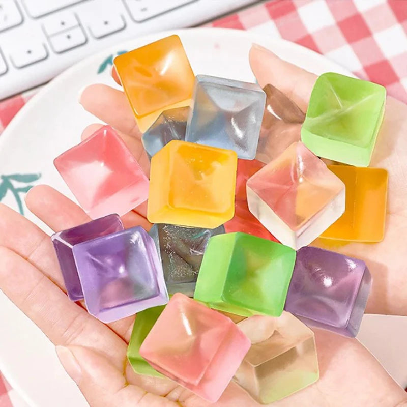 Squishy Ice Cube Fidget Toy, Sensory Gel Relief for Focus & Calm