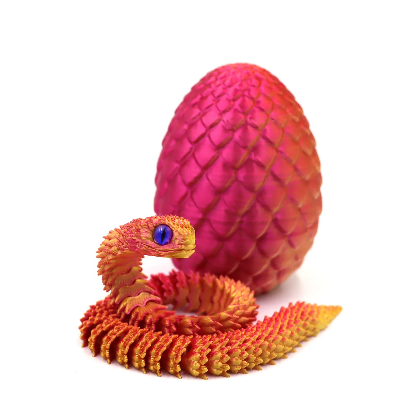 3D Printed Snake Eggs Ornament – Interlocked Desk Sculpture for Visual & Tactile Curiosity