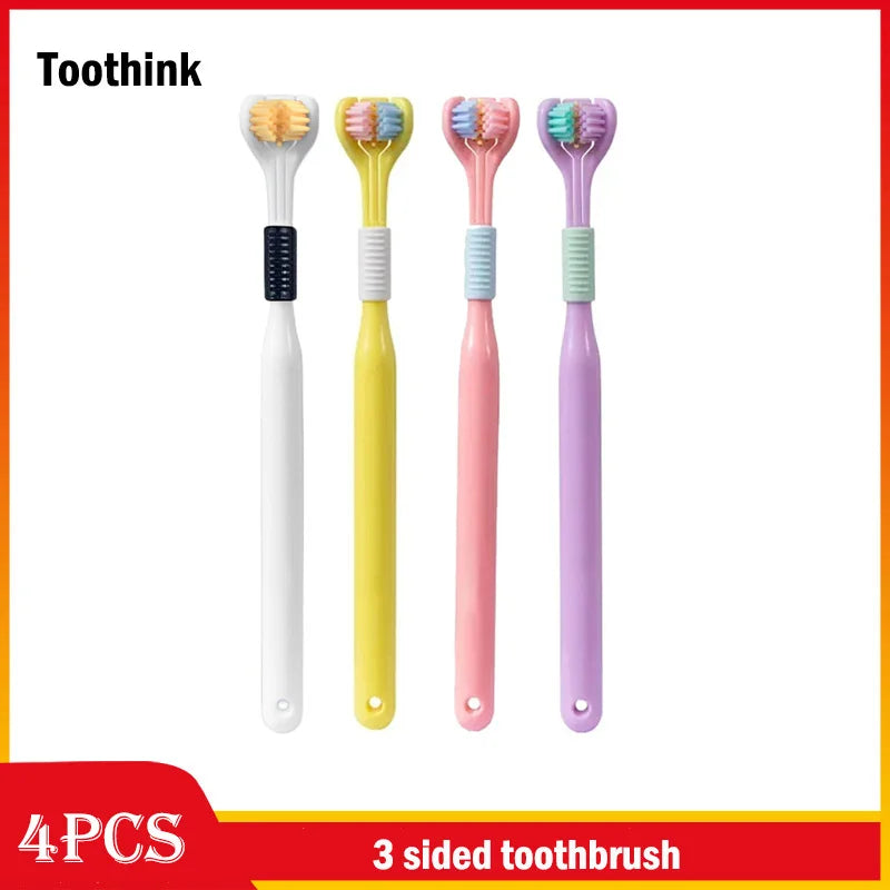 Adult 3-Sided Toothbrush – Ultra-Fine Bristles for Thorough, Gentle Oral Care