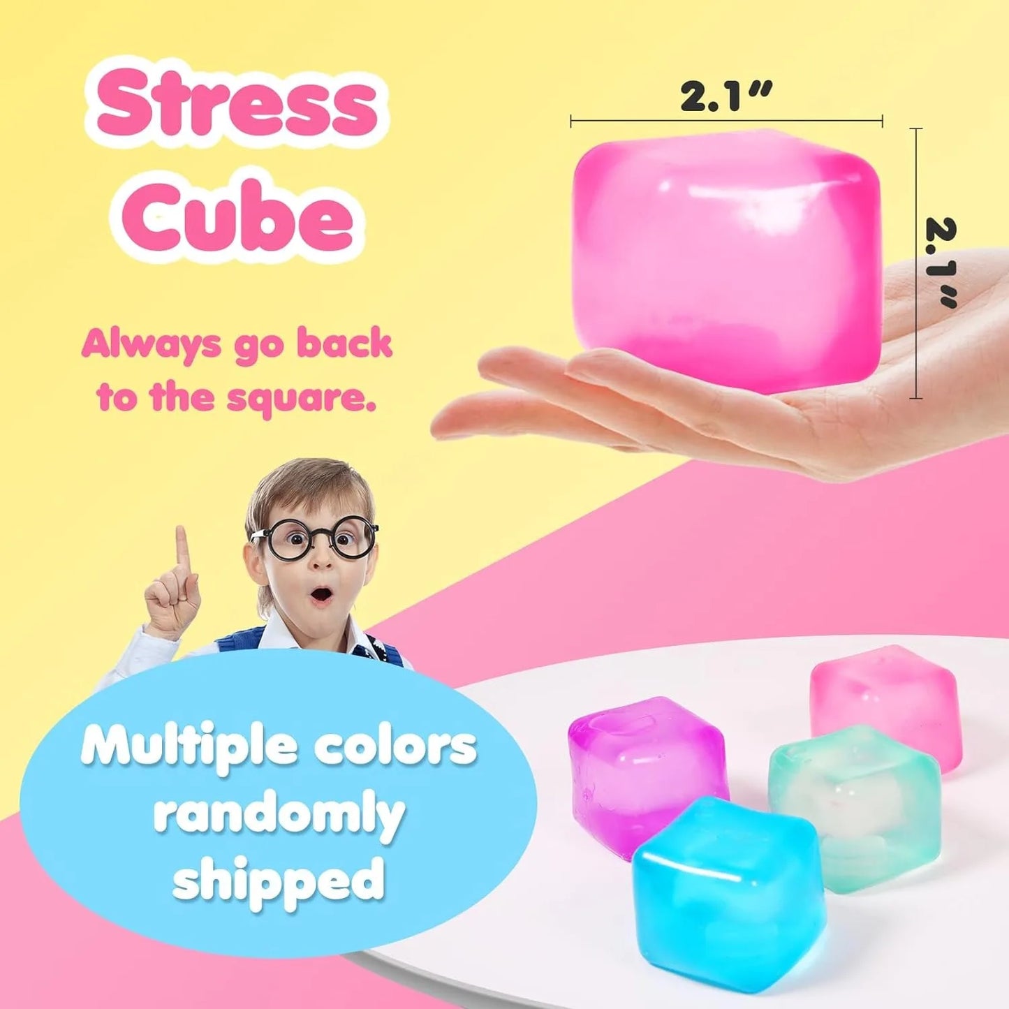 Squishy Ice Cube Fidget Toy, Sensory Gel Relief for Focus & Calm