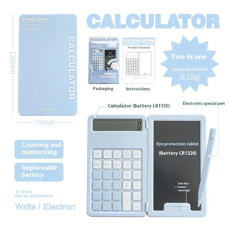 2-in-1 Handwriting Foldable Calculator – Visual Learning Tool for Dyscalculia & Organised Thinking