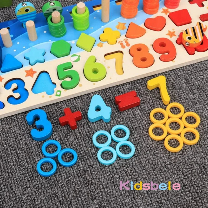 Wooden Number Puzzle Sorting Toys – Visual Numeracy Support for Neurodivergent Learners