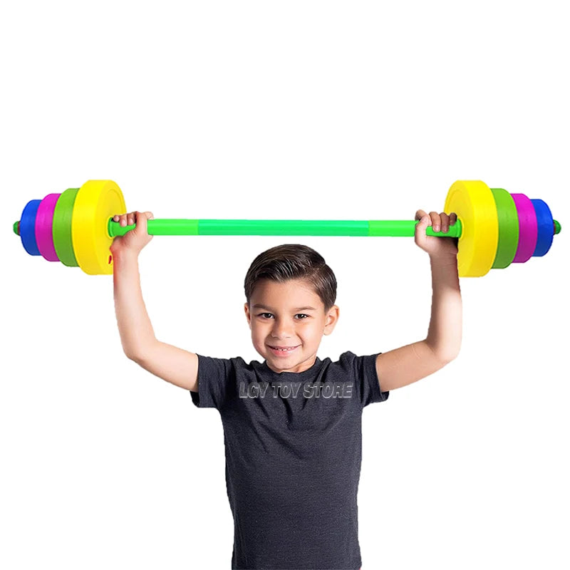 Children dumbbell detachable long barbell