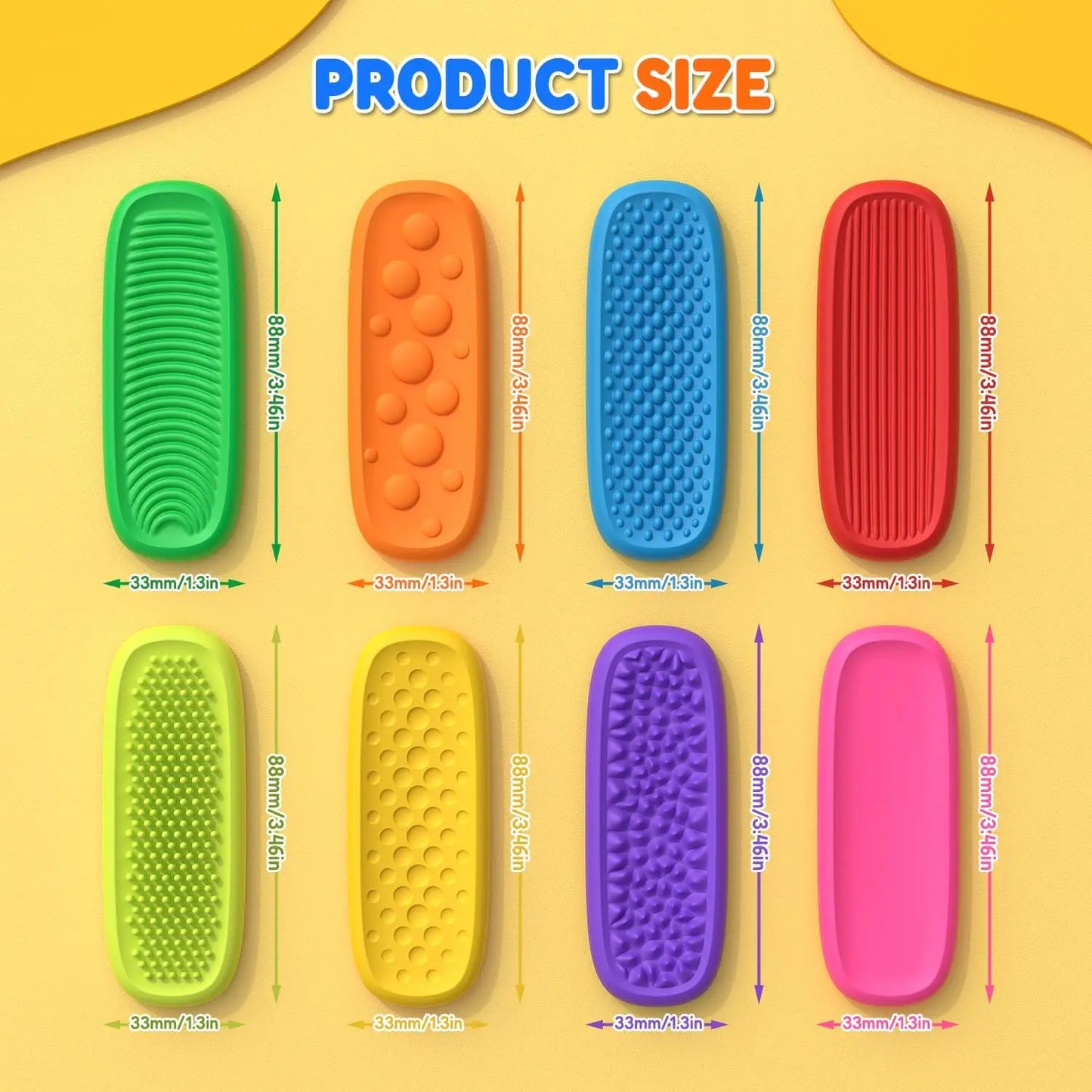 8PCS Texture Fidget Toy, Textured Elastic Sensory Strips