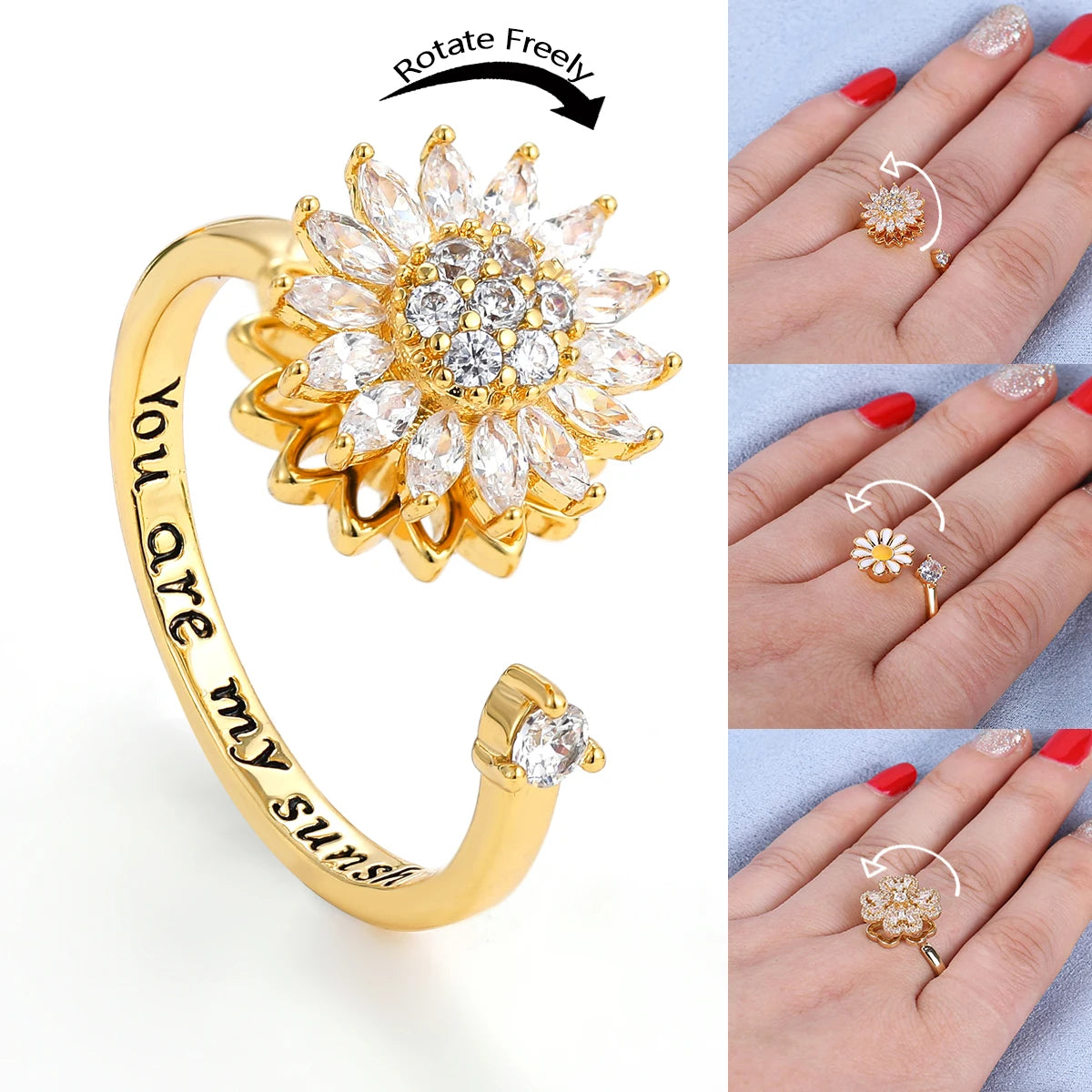 Sunflower Anti Stress Fidget Rings