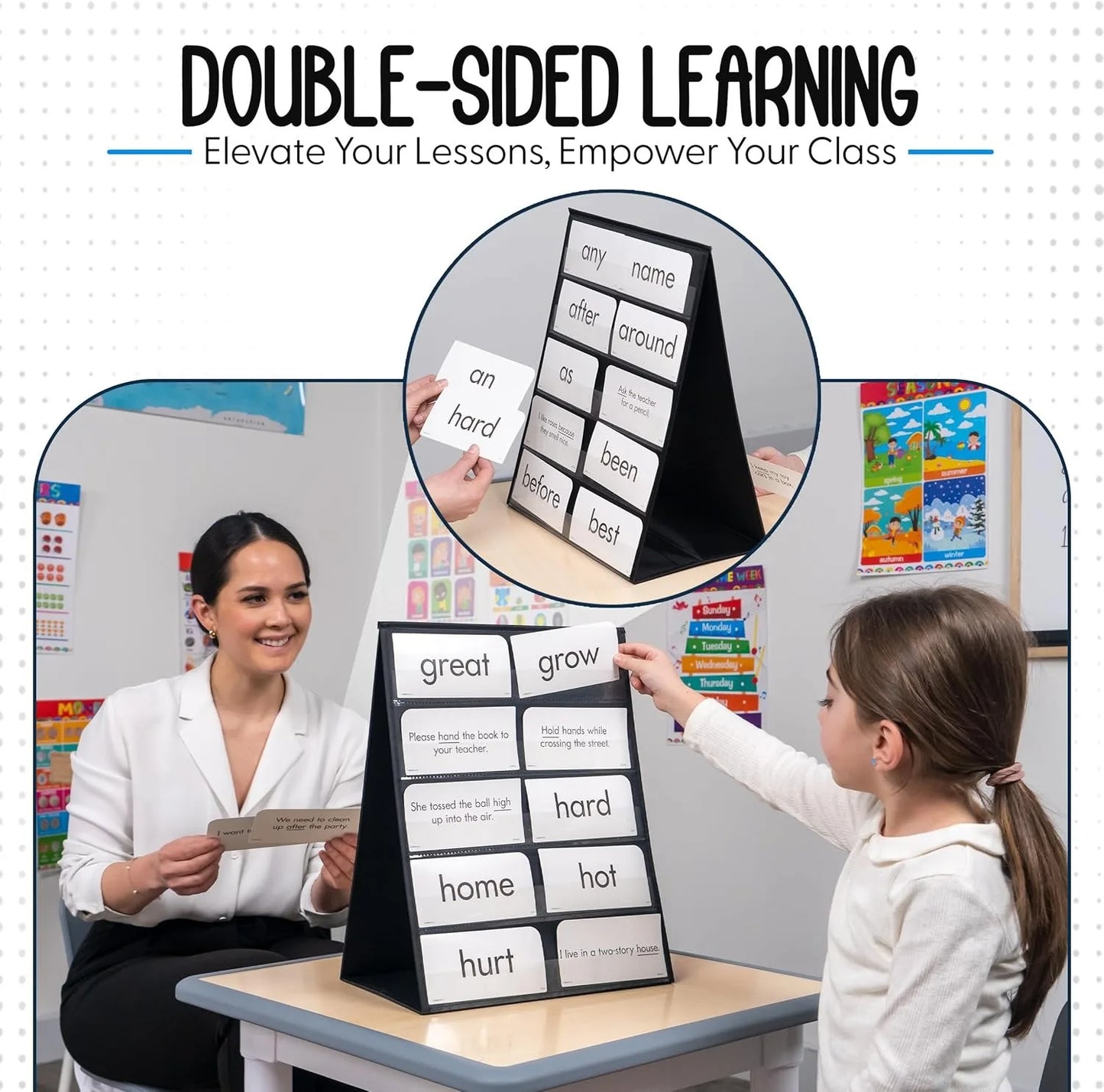 Double-Sided Desktop Pocket Chart for Neurodivergent-Friendly Learning