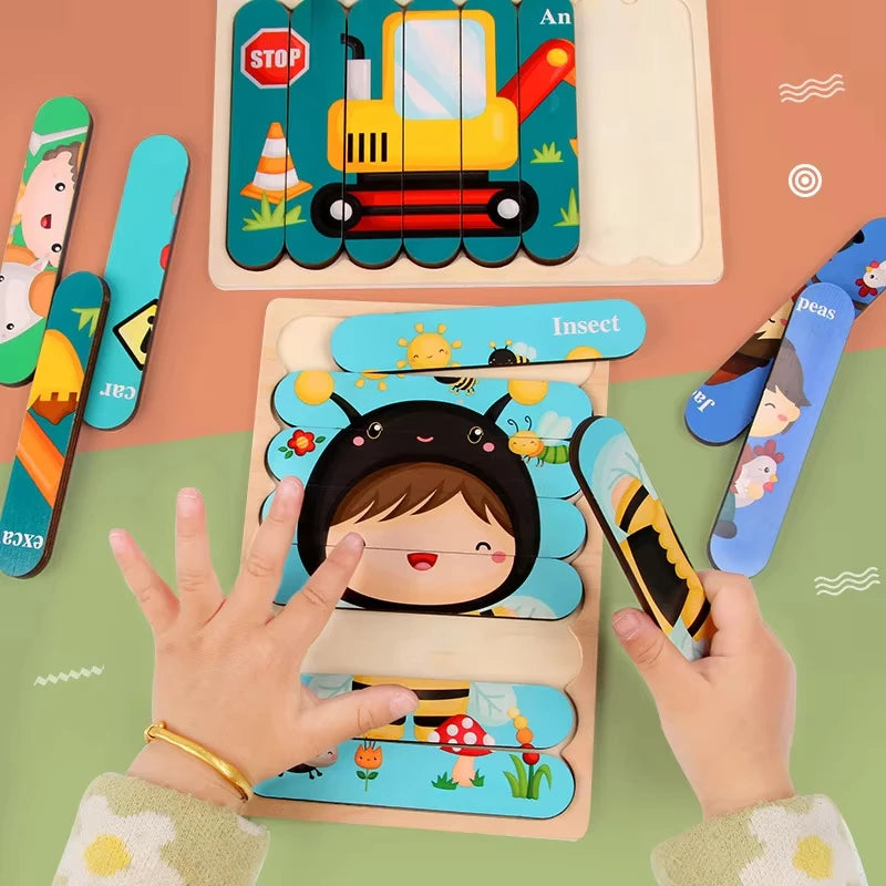 Wooden Strip Puzzle – Calm, Structured Play for Neurodivergent-Friendly Skill Building
