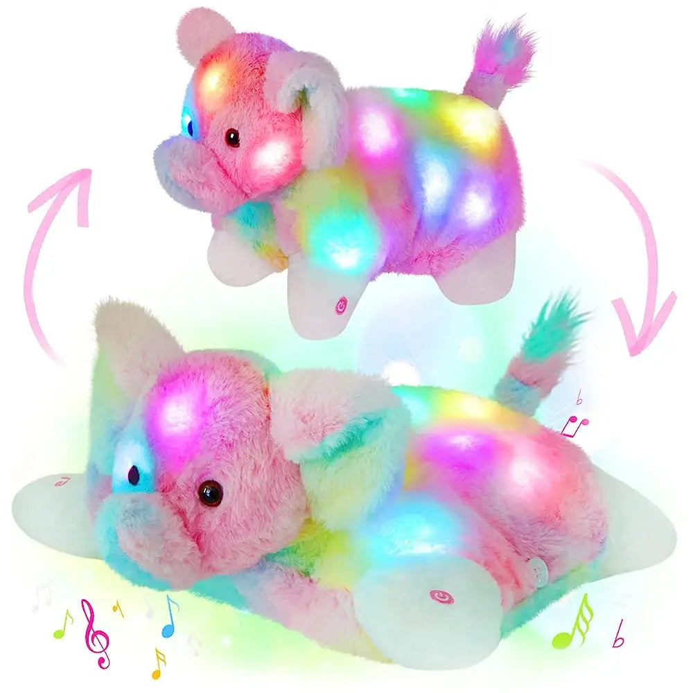 Cute Glowing Plush Toys with LED Light & Soft Lullabies