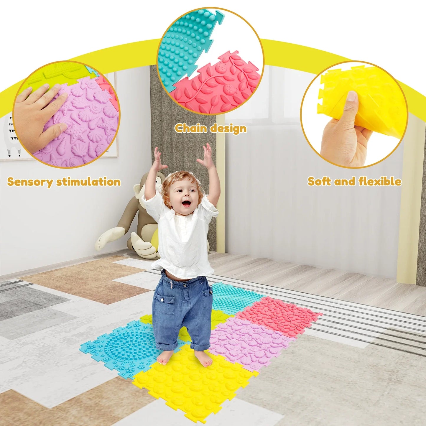 6Pcs Sensory Tactile Mats