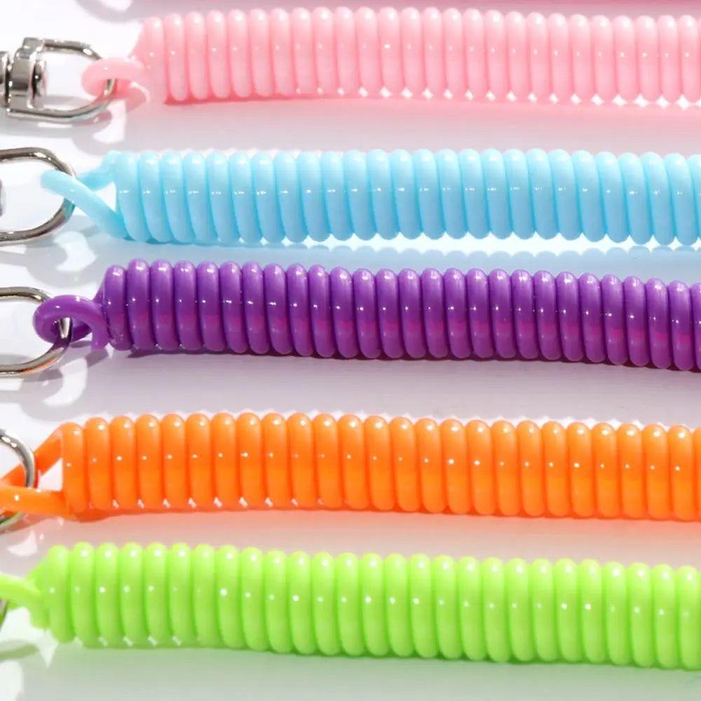 Spiral Elastic Spring Rope Keychain- Tangle-Free Secure Carry