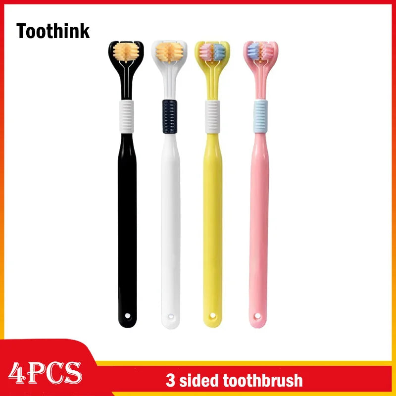 Adult 3-Sided Toothbrush – Ultra-Fine Bristles for Thorough, Gentle Oral Care