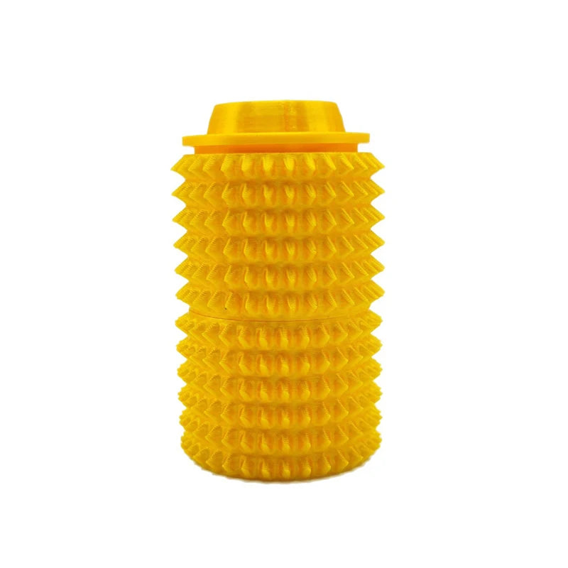 Adult stim toy showing pressable and spiked surface for proprioceptive relief