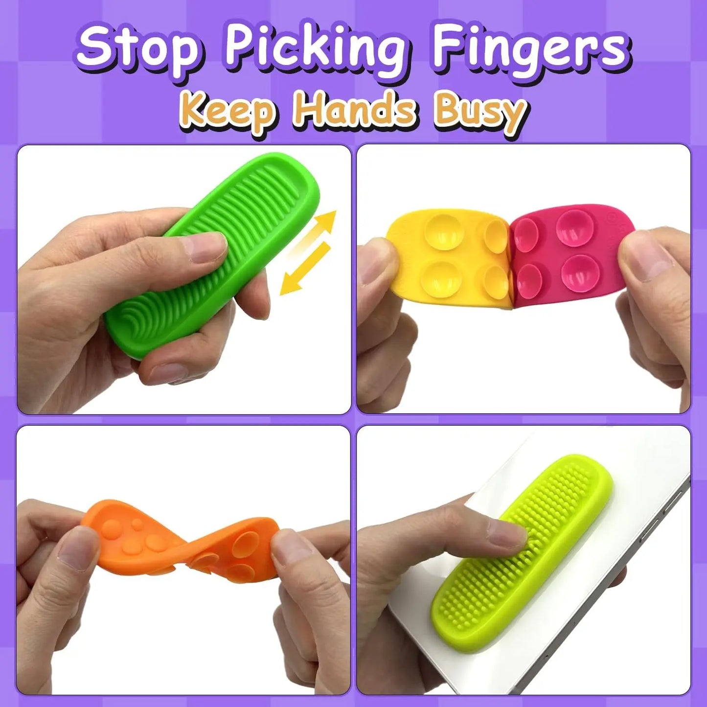8PCS Texture Fidget Toy, Textured Elastic Sensory Strips
