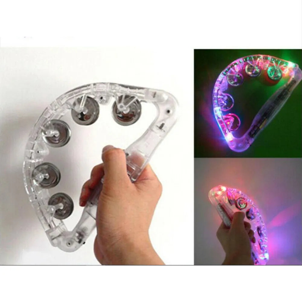 Clear LED Tambourine Clear Light Up Sensory Instrument