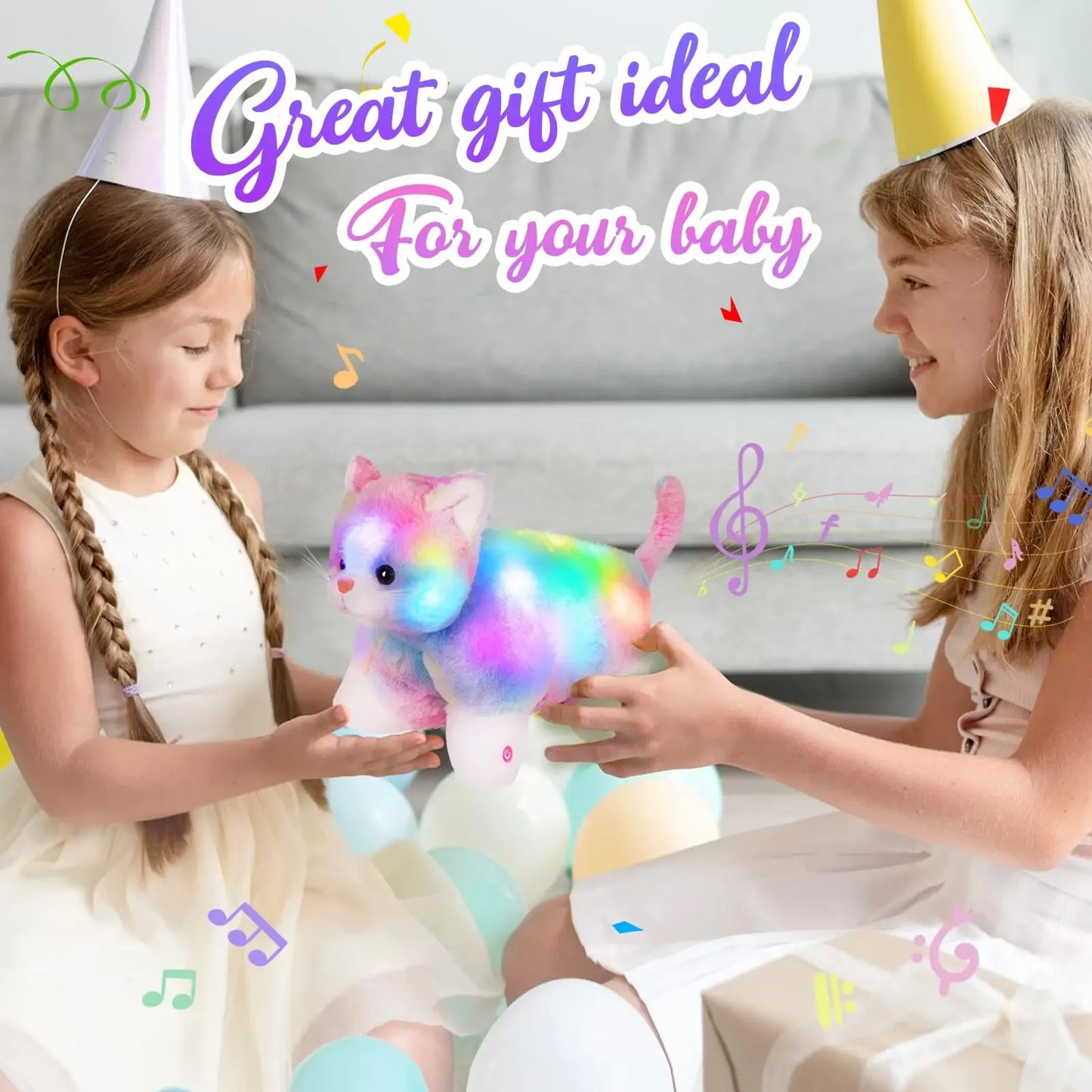 Cute Glowing Plush Toys with LED Light & Soft Lullabies