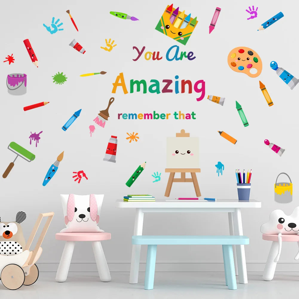 Colourful Inspirational Pencil quote wall sticker