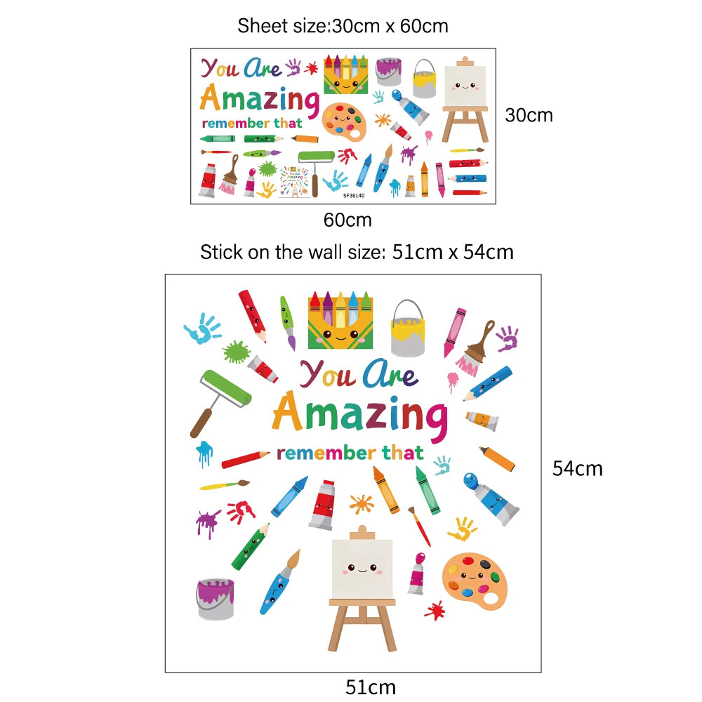 Colourful Inspirational Pencil quote wall sticker