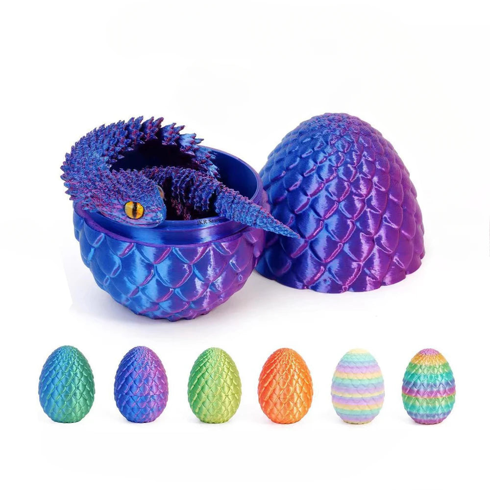 3D Printed Snake Eggs Ornament – Interlocked Desk Sculpture for Visual & Tactile Curiosity
