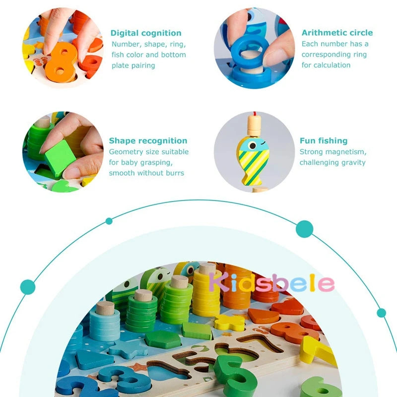 Wooden Number Puzzle Sorting Toys – Visual Numeracy Support for Neurodivergent Learners