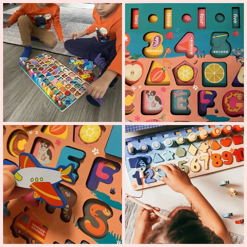 Wooden Number Puzzle Sorting Toys – Visual Numeracy Support for Neurodivergent Learners