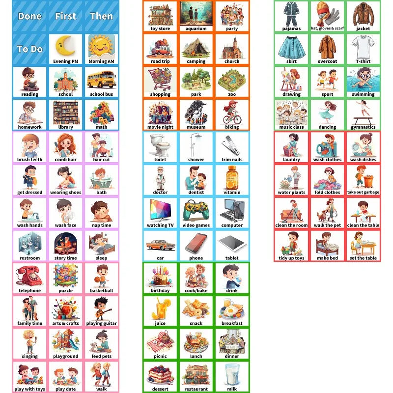 96 Pieces Kids Visual Schedule, Build Predictable Routines with Clarity and Choice