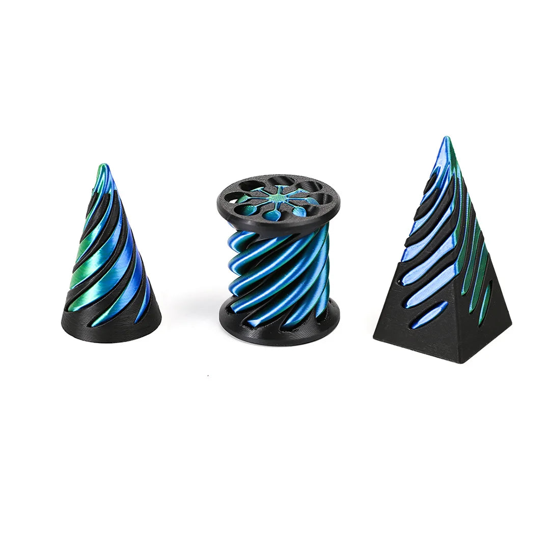Set of 3 3D Printed Spiral Cone Fidget Toy